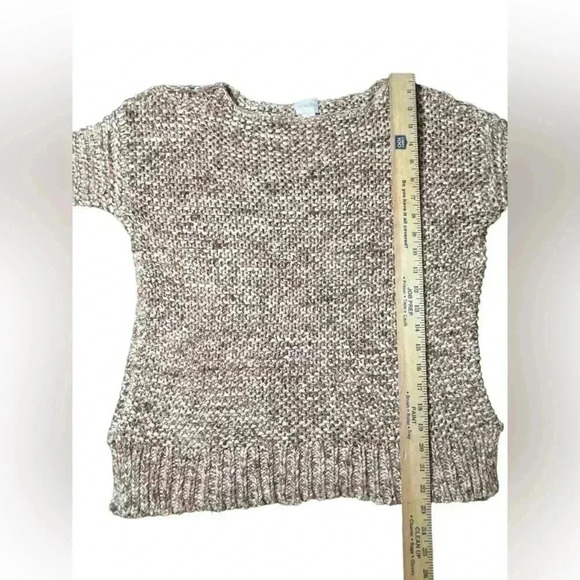 Chico's Sweater 0 Women's S Textured Sherri Pullover Neutral Marled Knit - Picture 9 of 13